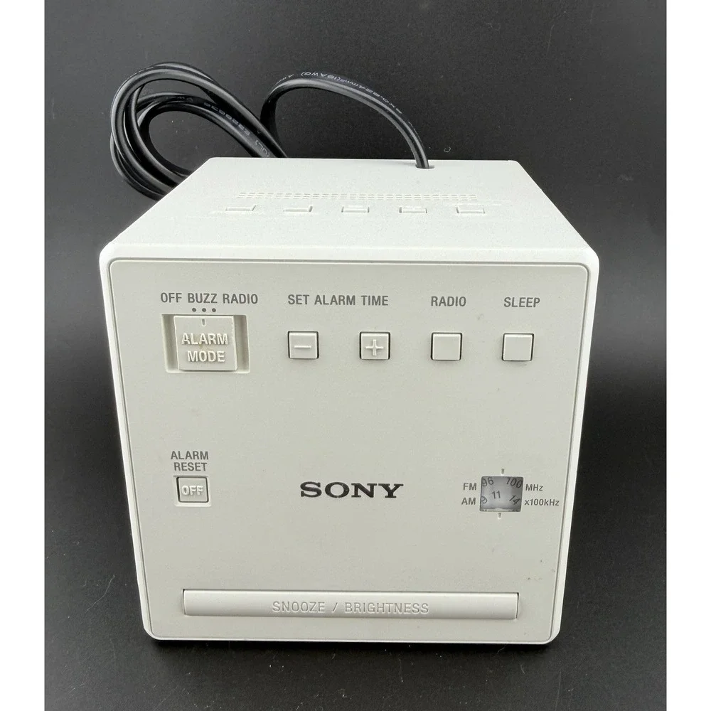 Sony Clock Radio ICF-C1 FM AM Sleep Timer White Works